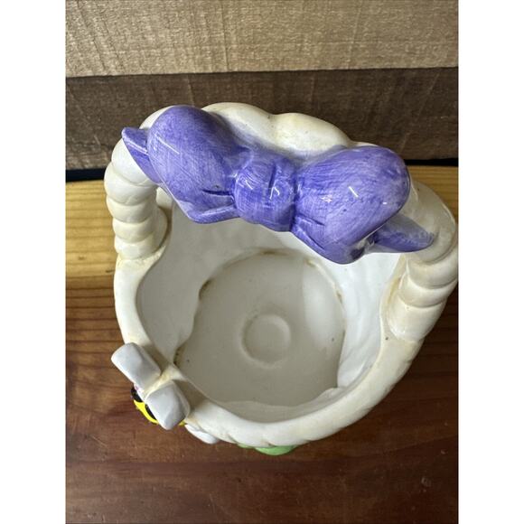 Red Yellow M&M’s Mars Candy Ceramic Easter Basket Mars/FTD Planter 9” Tall - Picture 5 of 6